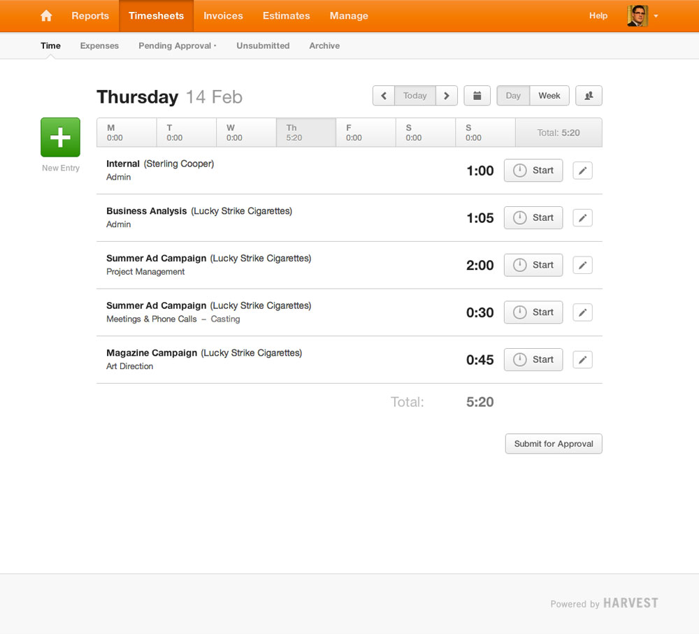 Harvest Time Tracking